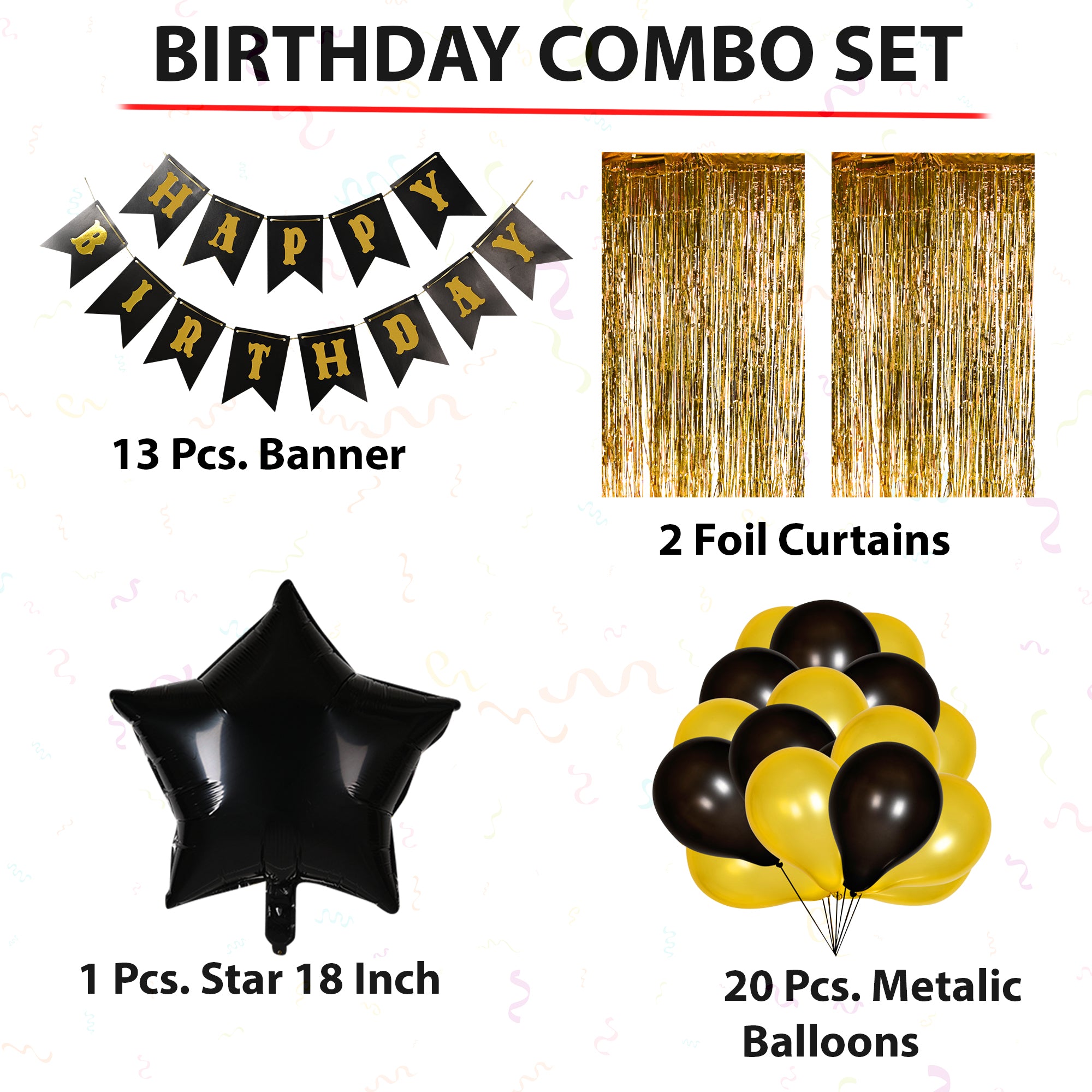 1 Star Golden Birthday Party Combo Set
