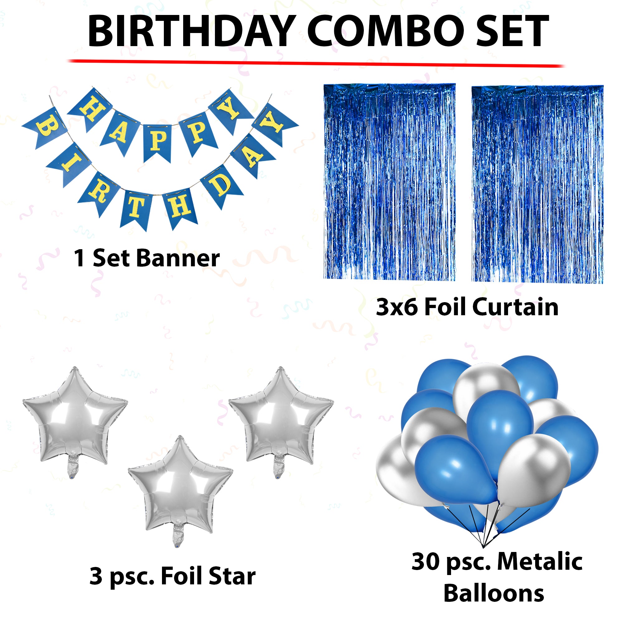 Blue Birthday Party Combo Set