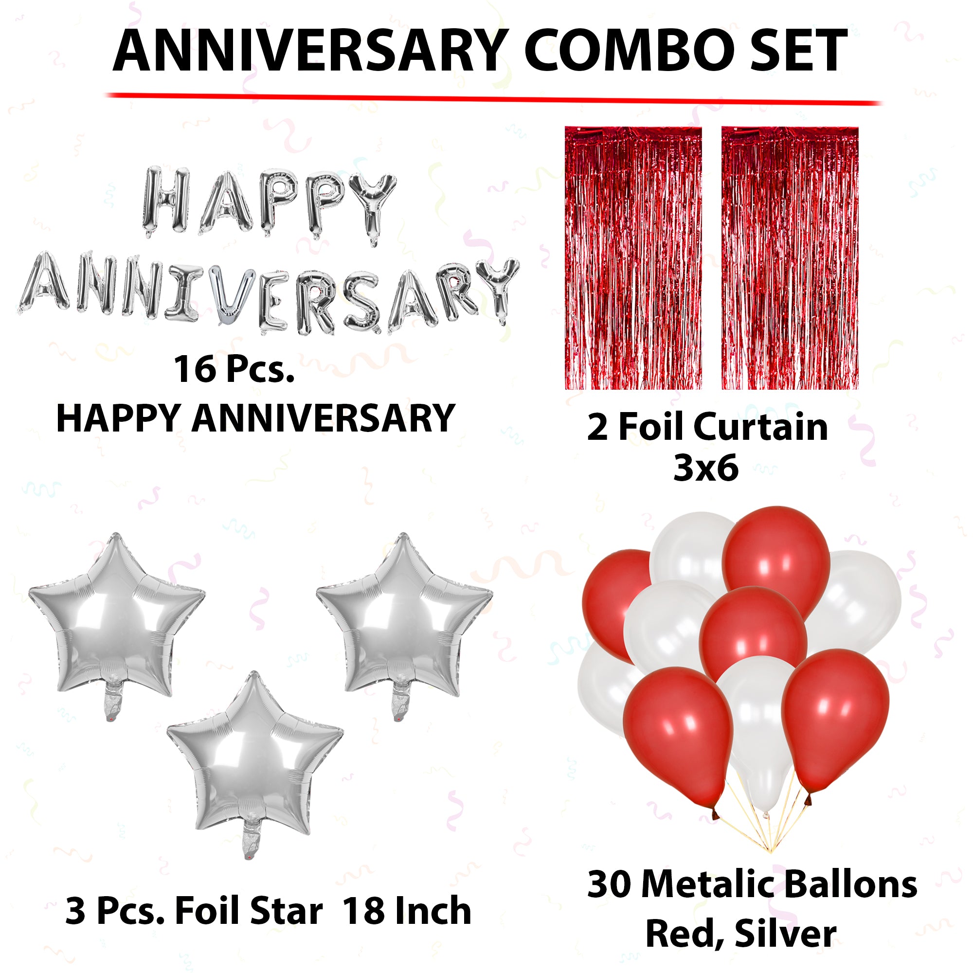 Anniversary Red & Silver Combo set