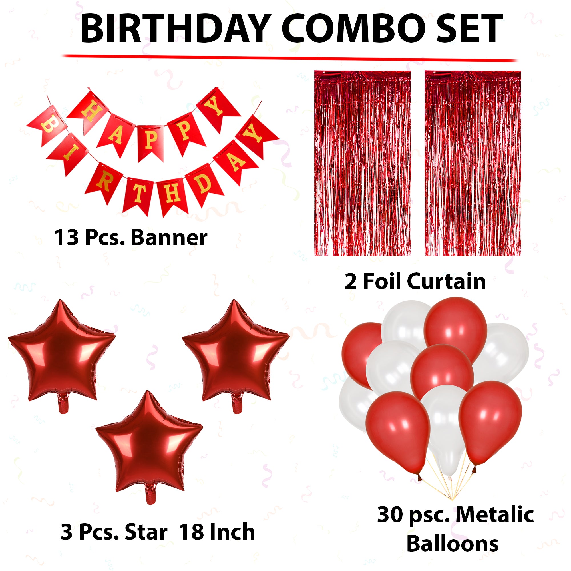Red & White Birthday Combo Set