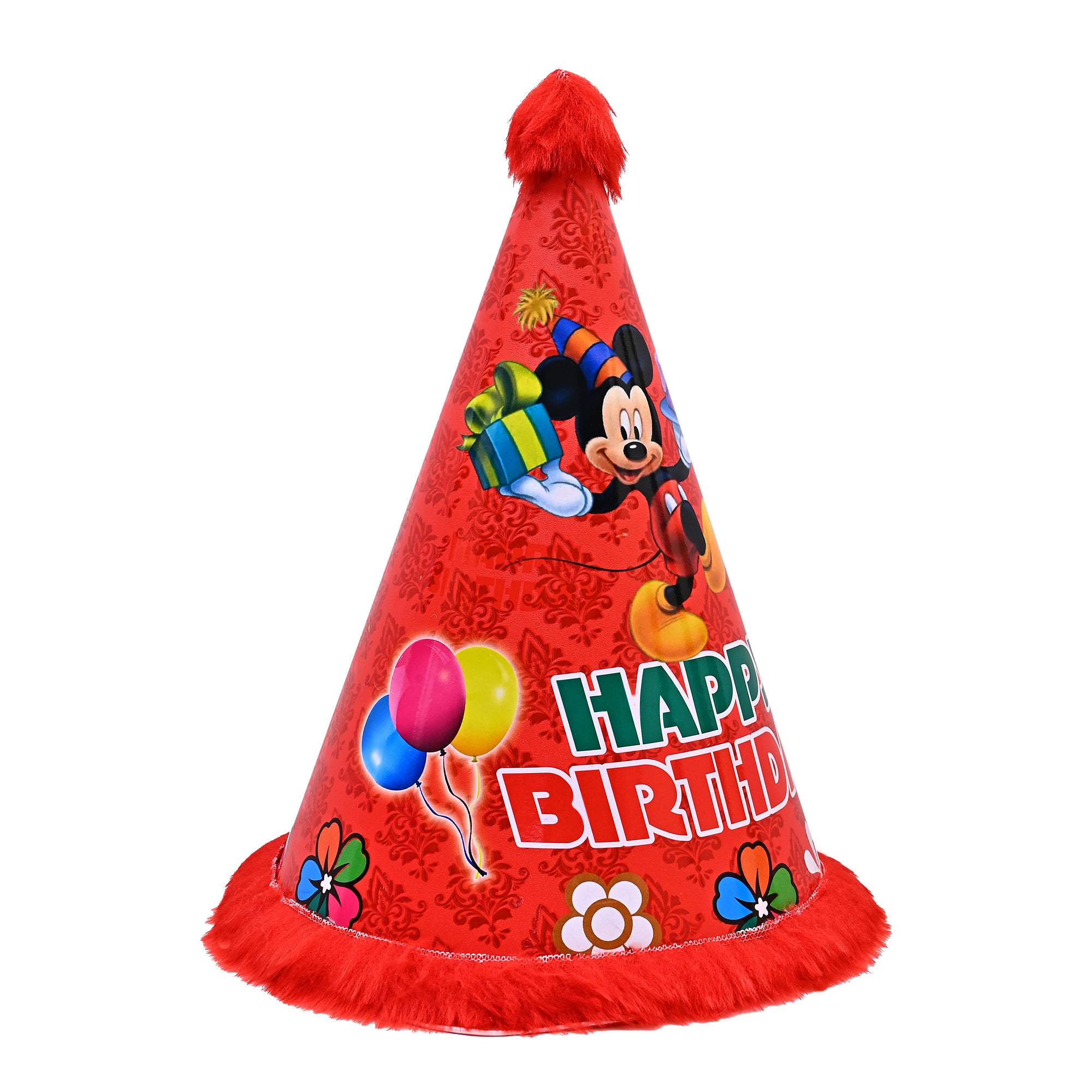 10 Mickey Mouse Birthday Caps ( Red )
