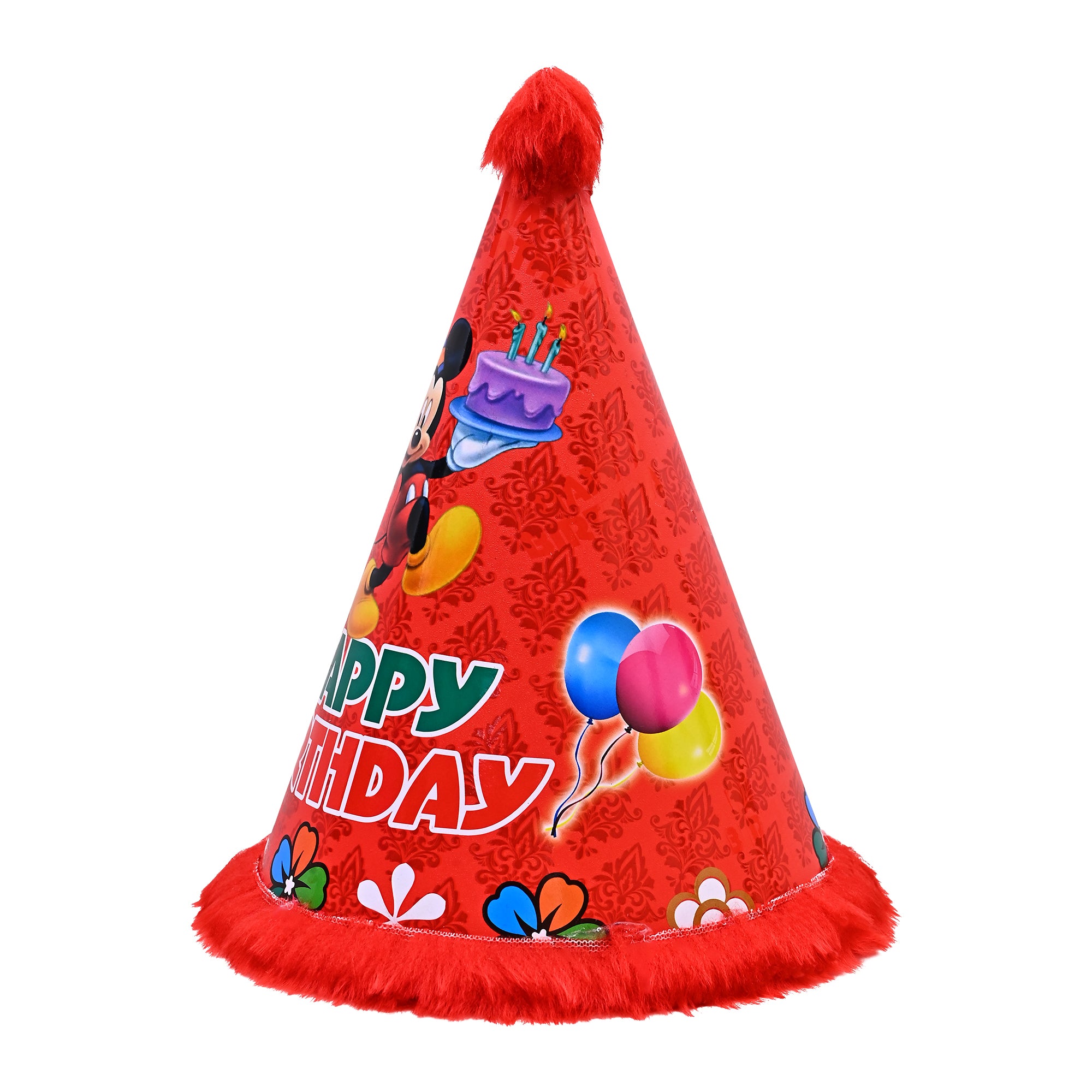 10 Mickey Mouse Birthday Caps ( Red )