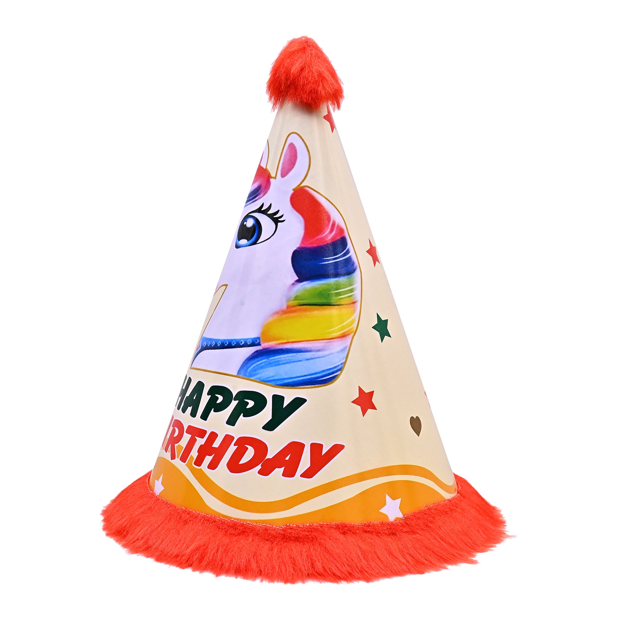 10 Unicorn Birthday caps ( Orange )