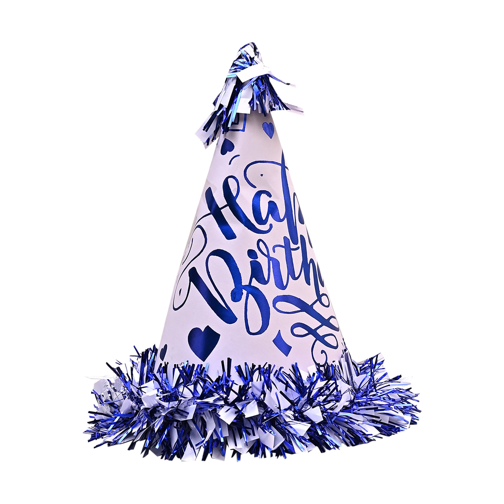 10 Happy Birthday Caps Blue