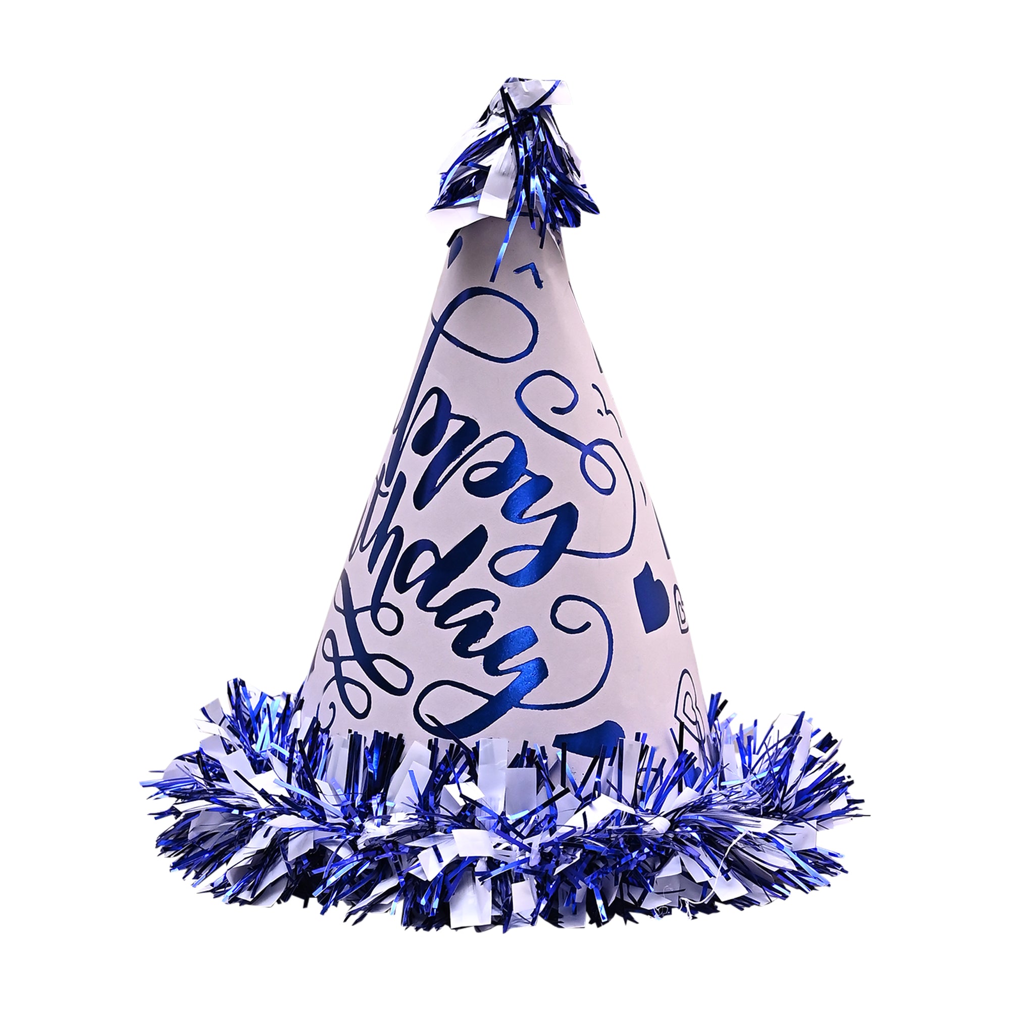 10 Happy Birthday Caps Blue