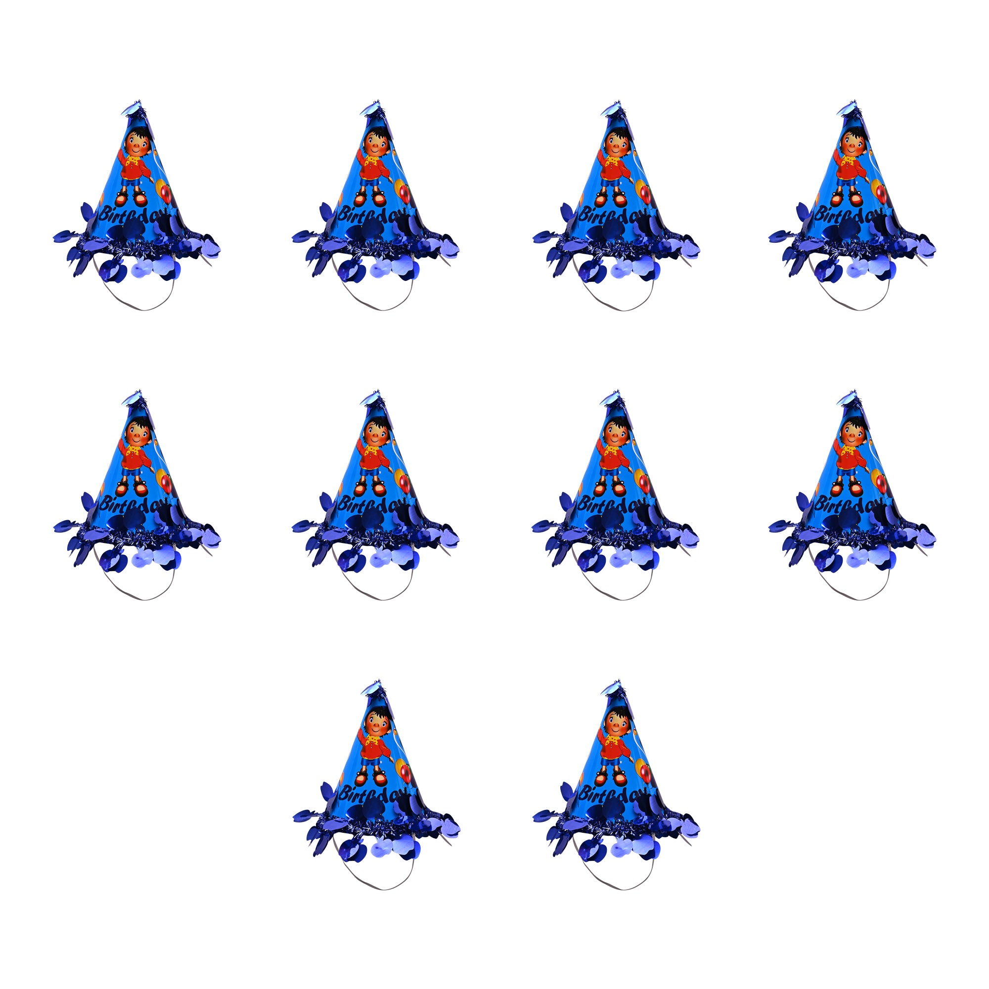 10 Noddy Birthday Caps ( Blue )