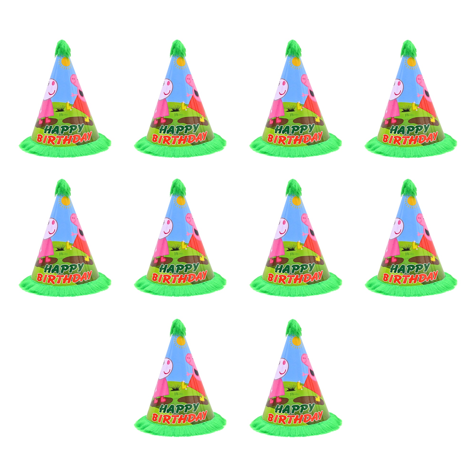 10 Peppa Pig Birthday Caps
