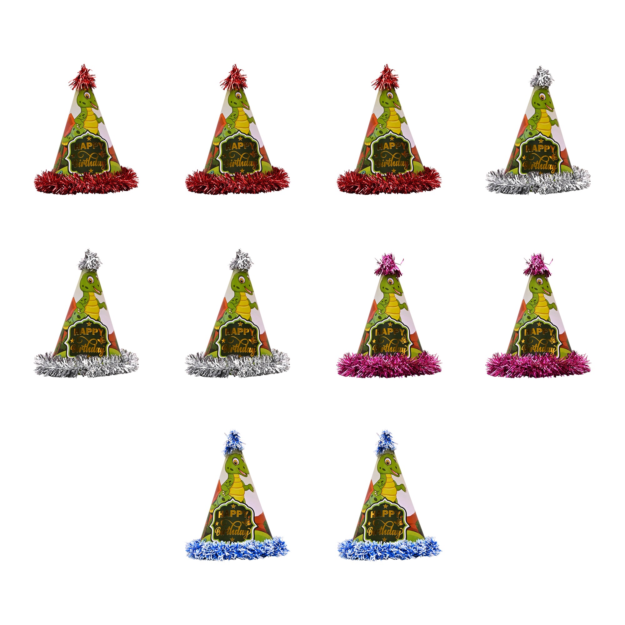 10 Dinosaur Birthday Caps