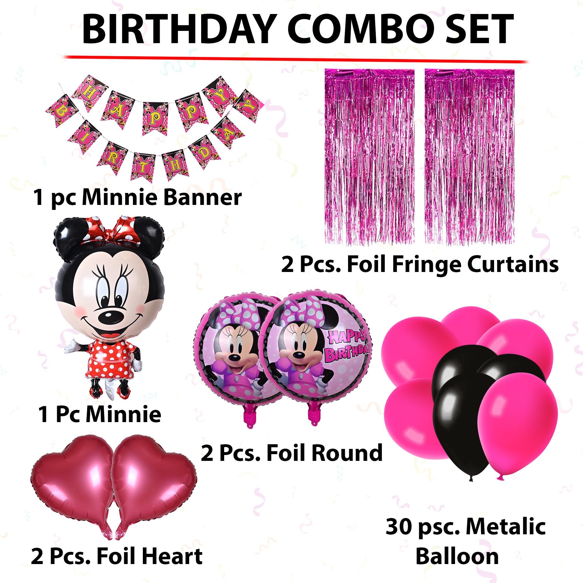 Pink Minimouse Birthday Combo Set