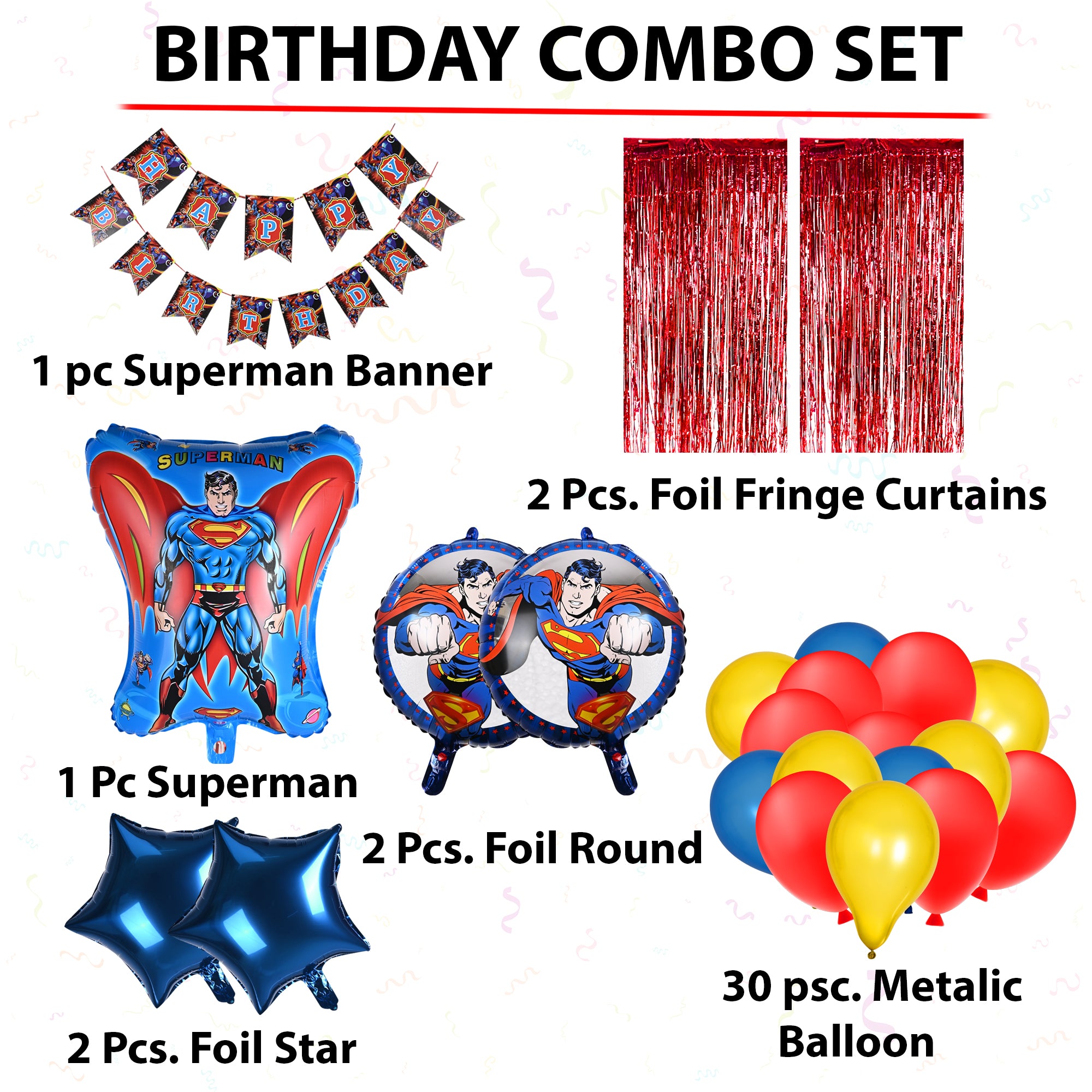 Red Superman Birthday Combo Set