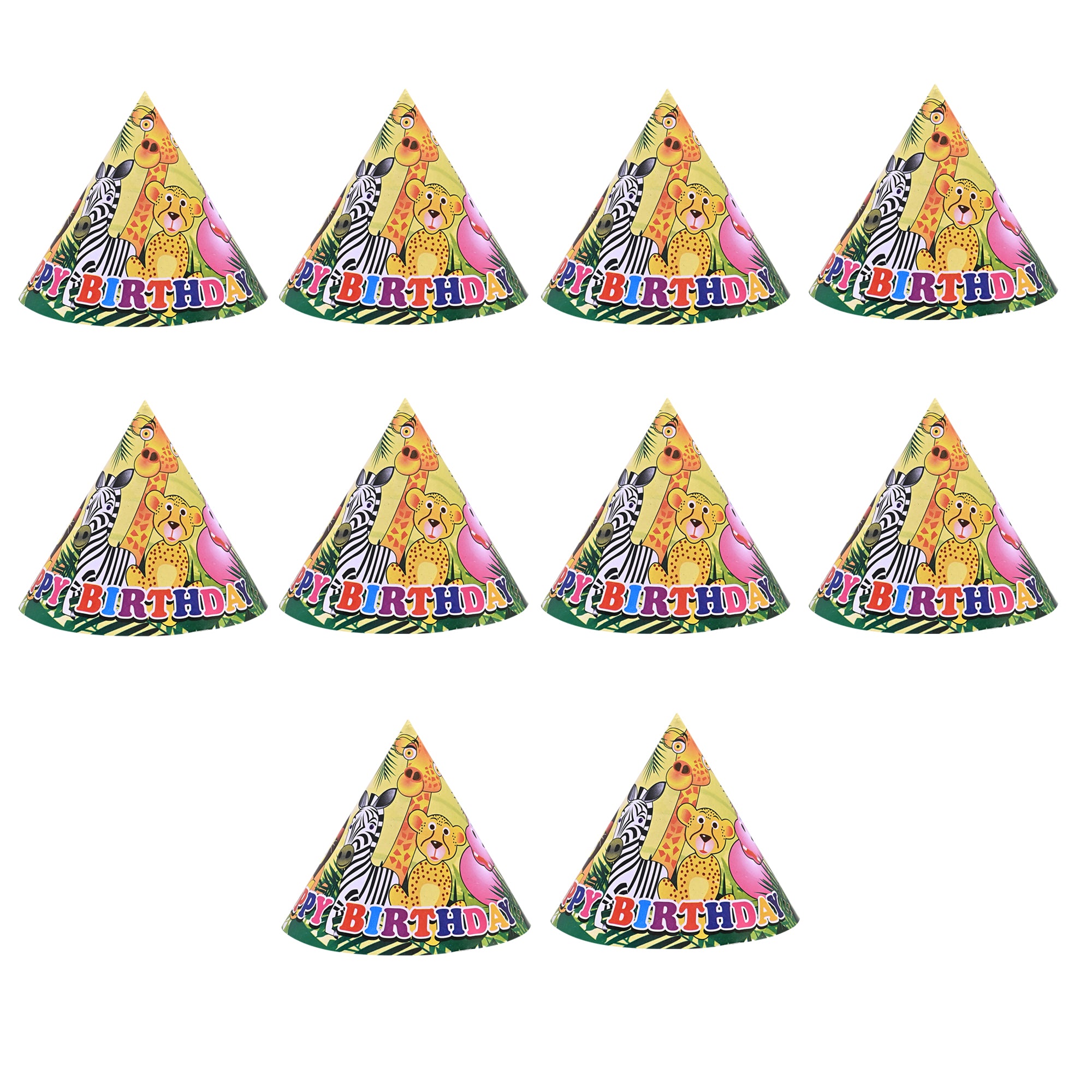 10 Jungle Birthday Caps (s)