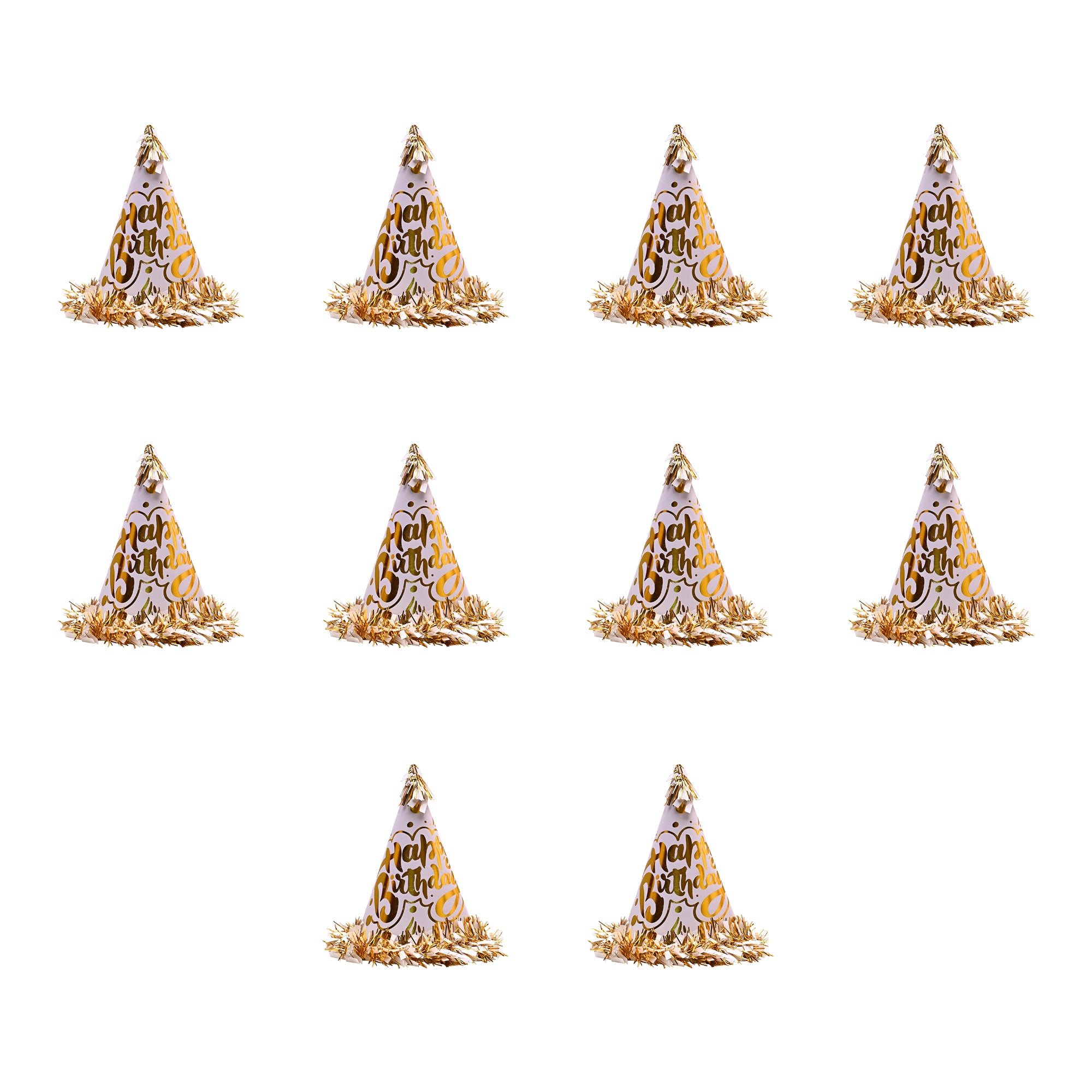 10 Happy Birthday Caps Yellow